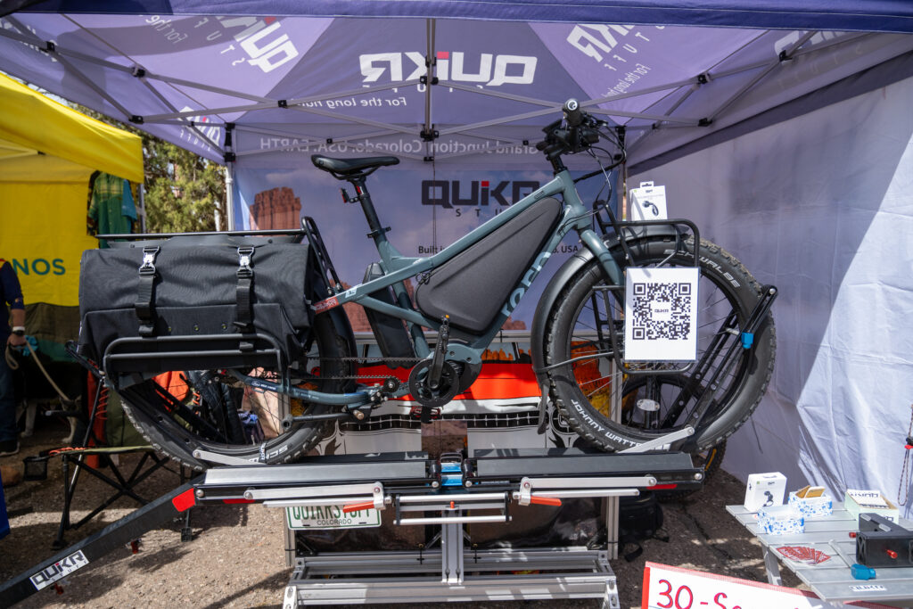 Tern Orox cargo bike on the QuikrStuff Mach2 bike rack