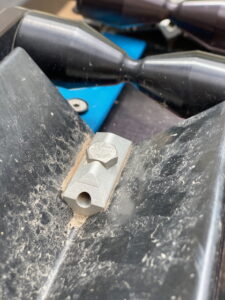 Dirt accumulating on a bike rack