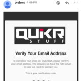 sample of code to enter to verify email address
