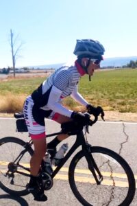 Noni on her road bike