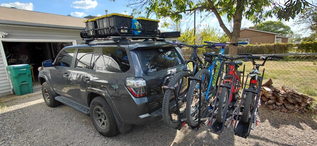 Zane's family bikes on the Mach2 bike rack